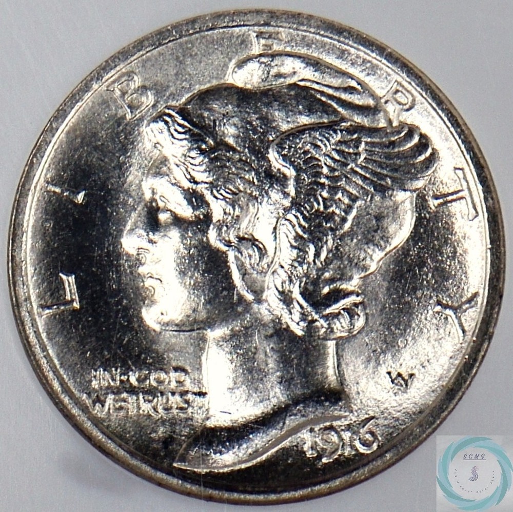 1916 "Mercury" Dime NGC MS 65 FB w/CAC - First Year / First Issue!!!