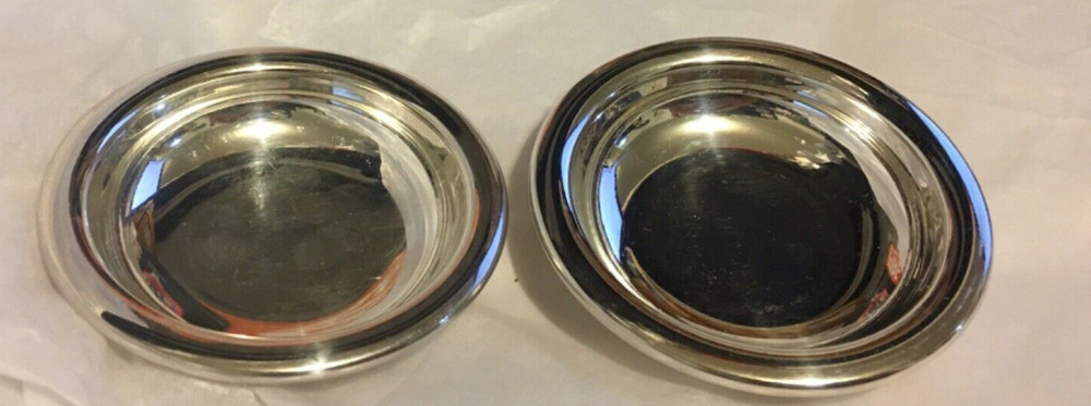 2- Silver Plate 3.5" Round Serving Bowl/Candy Dish Commonwealth brand