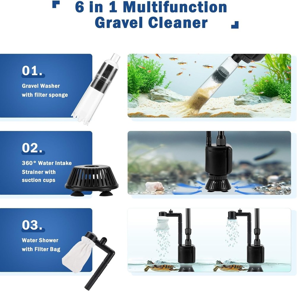 Multifunction Fish Tank Vacuum Water Changer