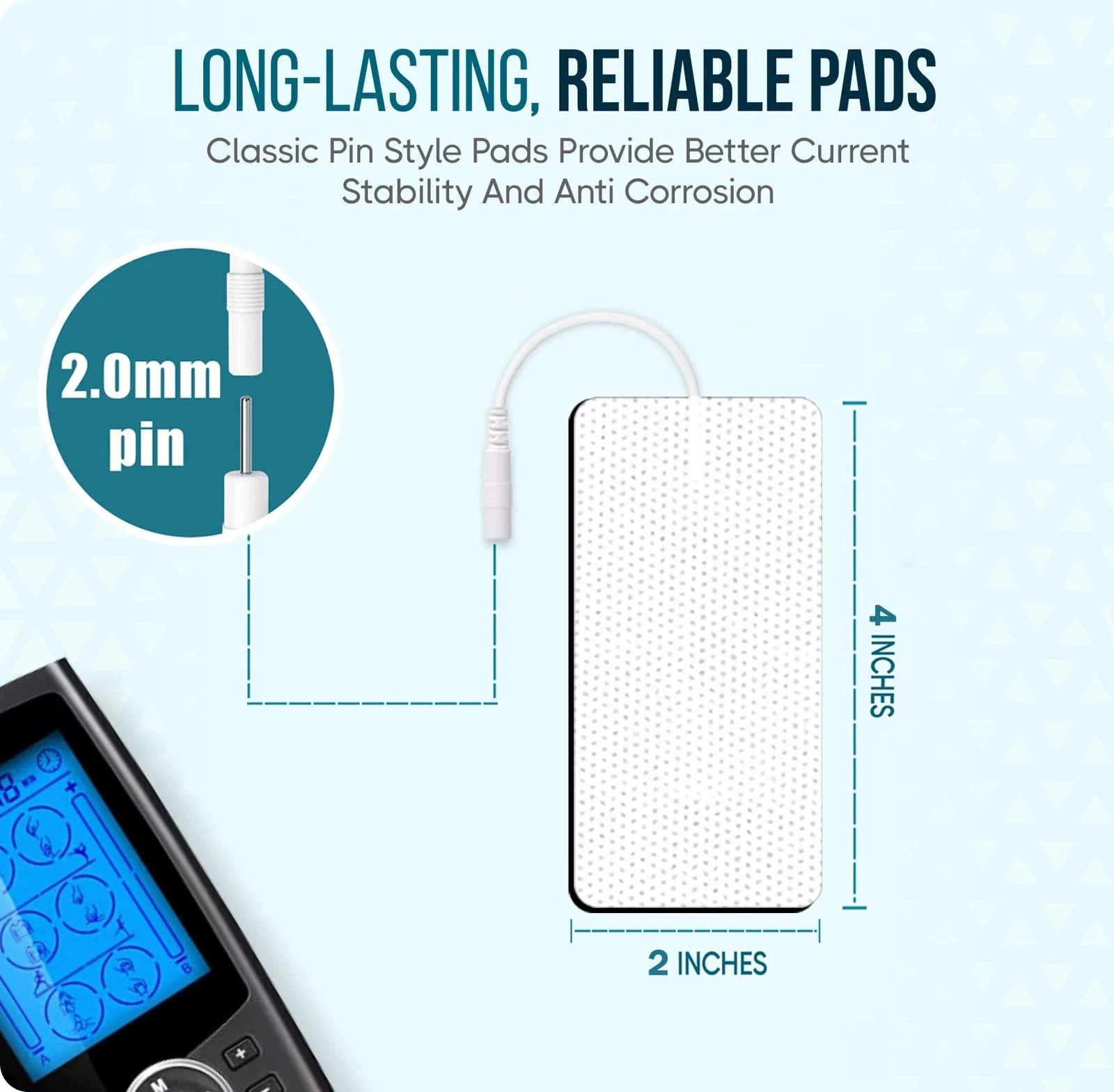 TENS Unit 2x4 Electrode Pads EMS Massage Pain Relief Muscle Stimulator 7000 3000