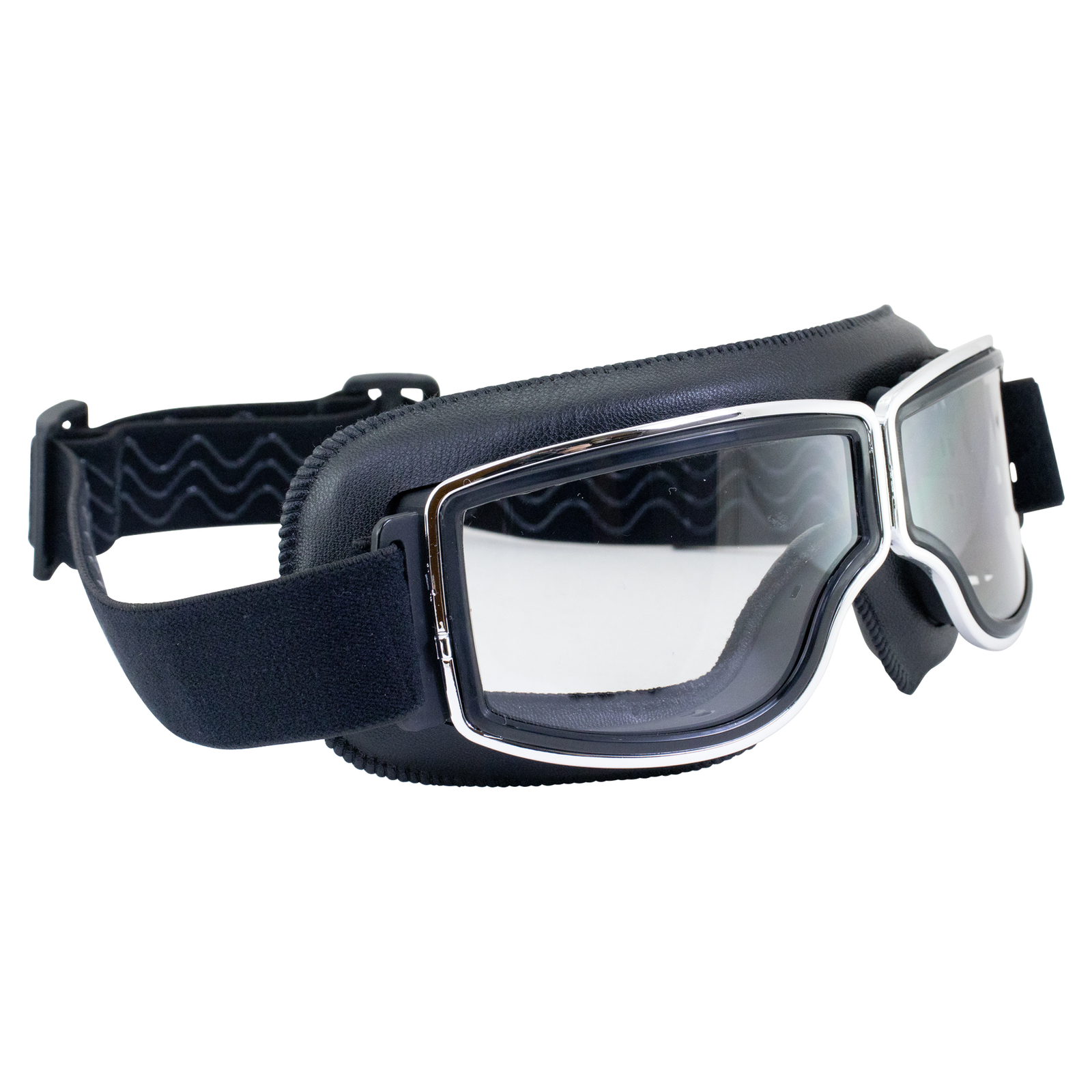 Birdz Eyewear Condor Padded Motorcycle Riding Goggles Black Frame with