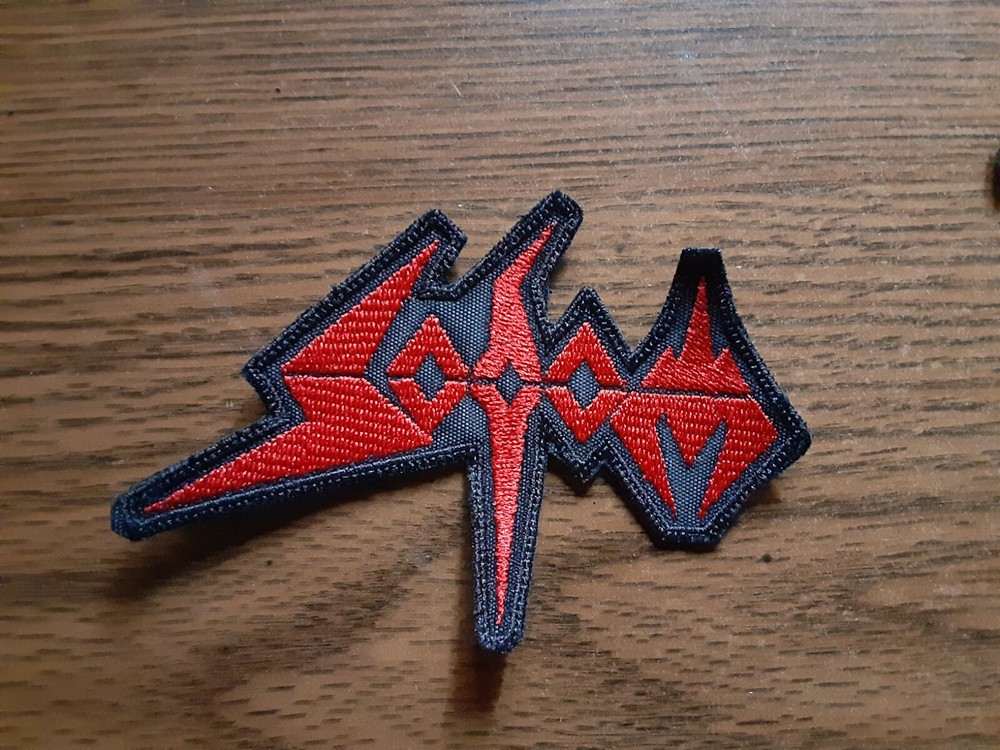 SODOM,SEW ON RED EMBROIDERED PATCH