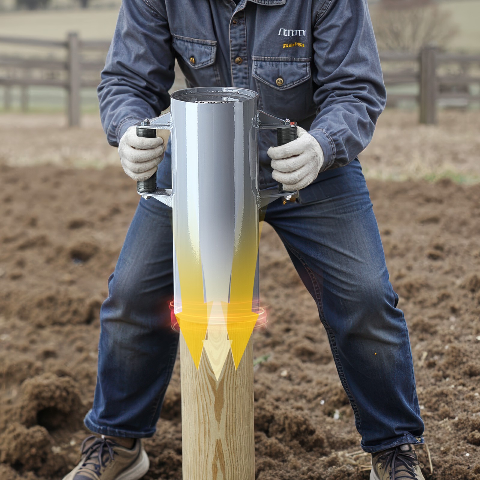 VEVOR Manual Fence Post Driver Heavy Duty T Post Rammer for Farm Garden Yard