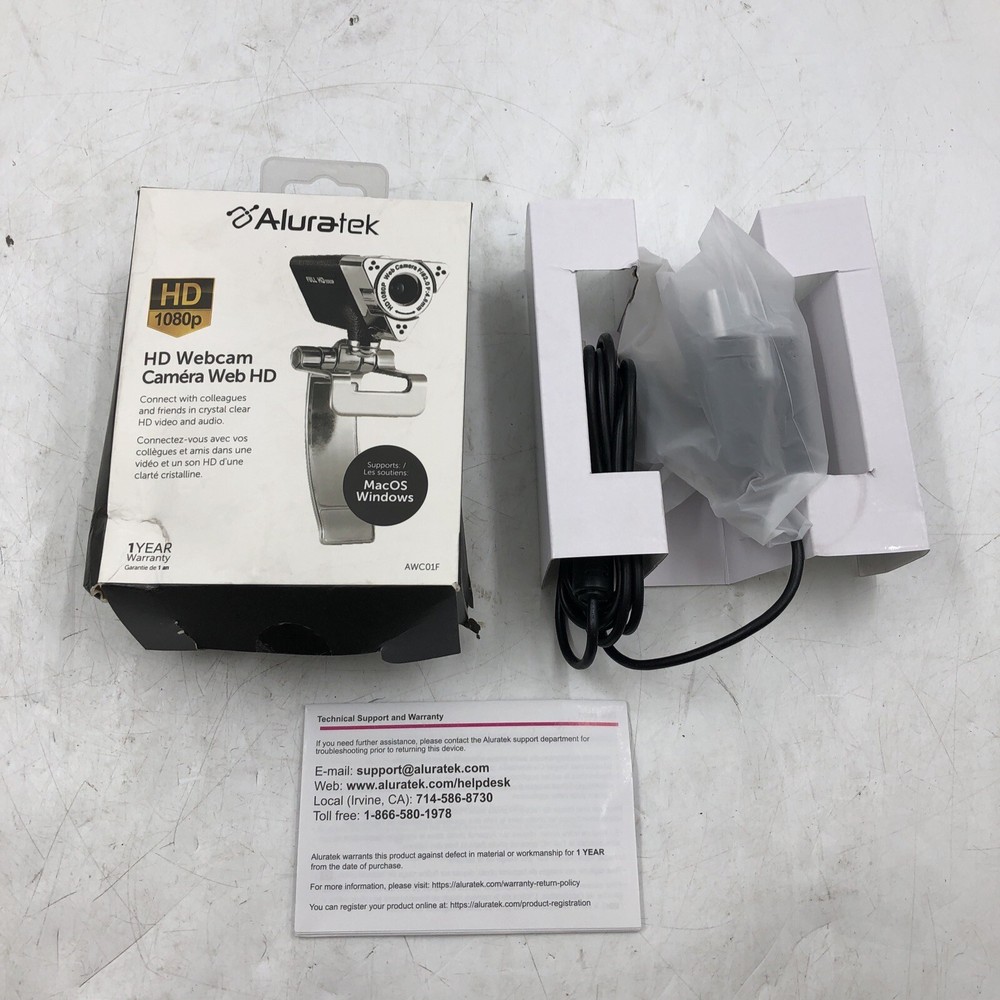 Aluratek hd webcam camera OPEN BOX