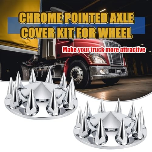 ABS Chrome Plastic Front Axle Cover Kits with 33mm Thread-on 2 Set Spiked
