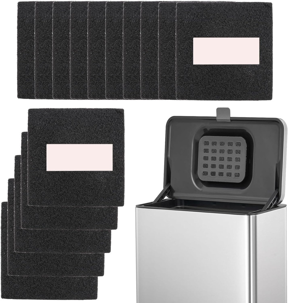 Kitchen Compost Bin Charcoal Filter Ceramic Pail Activated Carbon, 15 Pieces Set