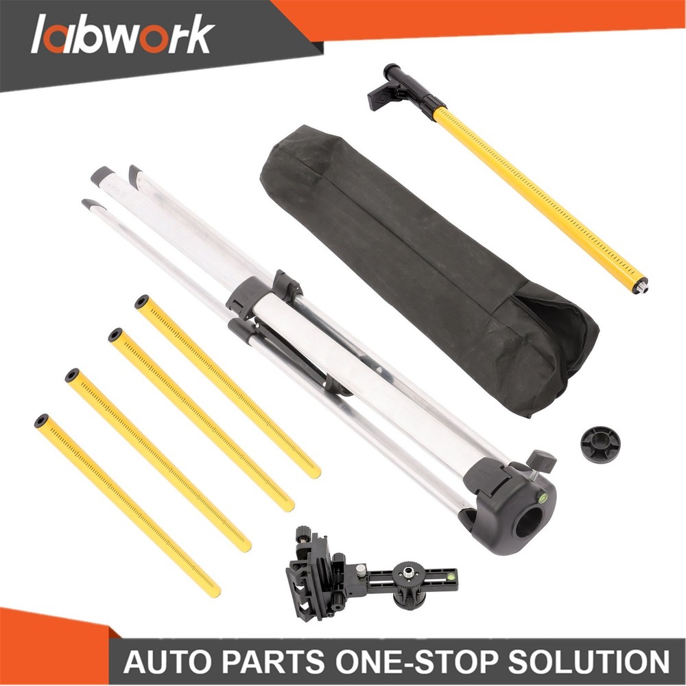 Labwork 12 Ft Laser Level Pole with Tripod Adjustable Telescoping Laser Pole