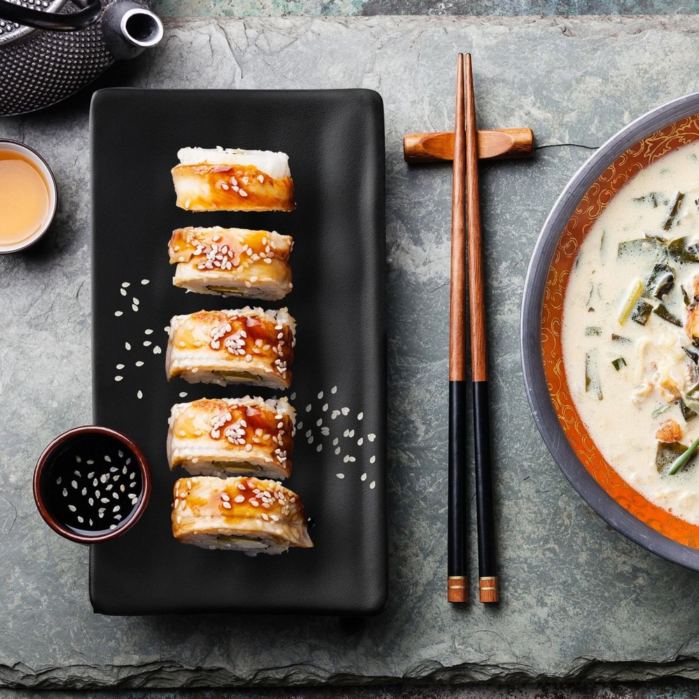 Dinnerware Rectangle Shaped Sushi Serving Dish Plate Black