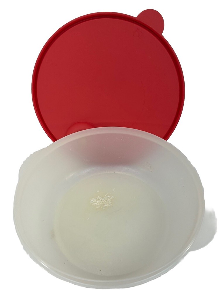 Tupperware Microwave 3 Qt 2643 Round Container Vented Lid - Red Lid