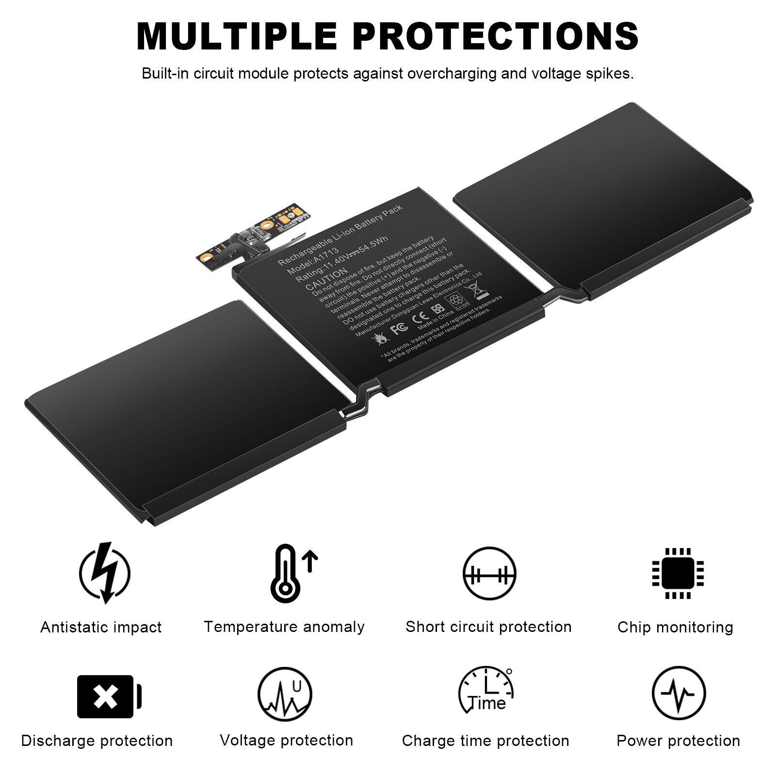 LOT A1713 A1708 Battery For MacBook Pro 13" Late 2016 Mid 2017 EMC 2978 EMC 3164