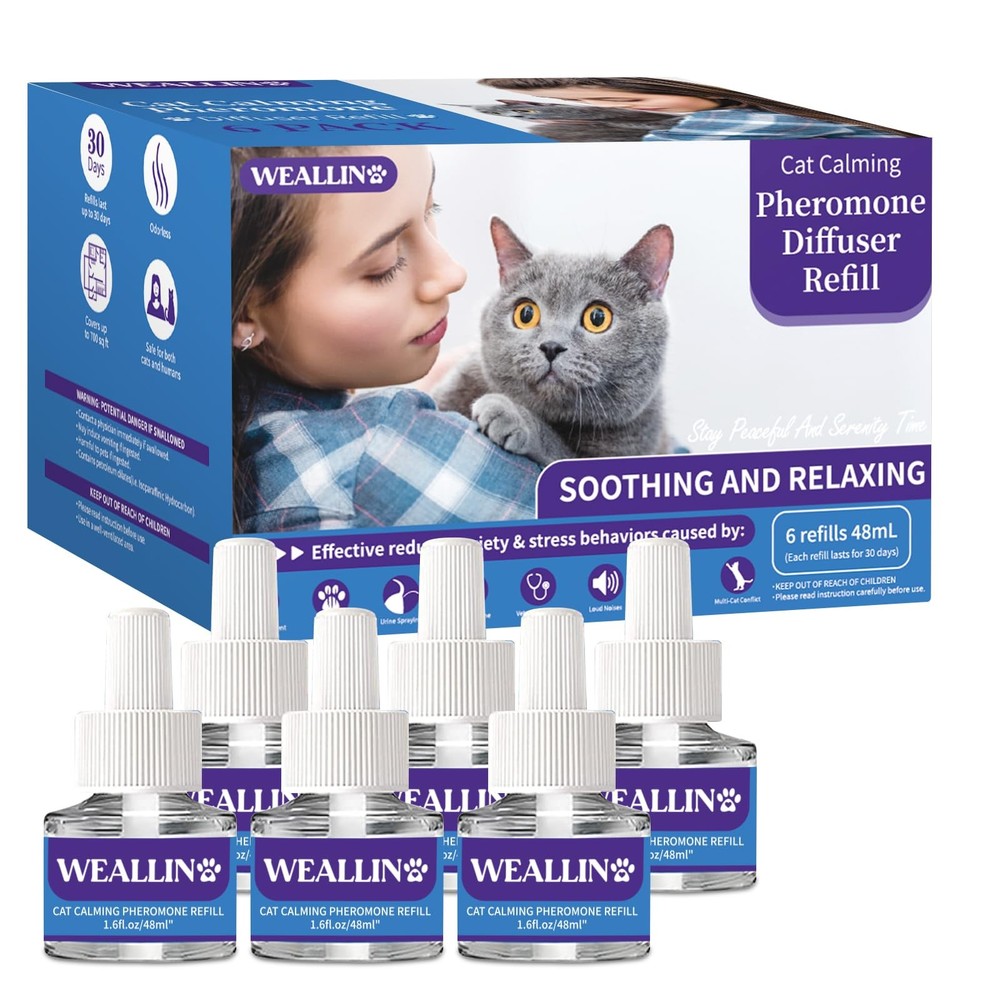6 Pack Cat Calming Diffuser Refills - Cat Pheromones Calming Diffuser Refill ...