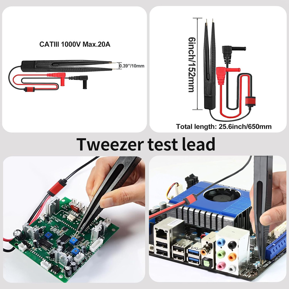 Electrical Multimeter Test Lead Kit with Soft Case Test Hook for Digital Electri