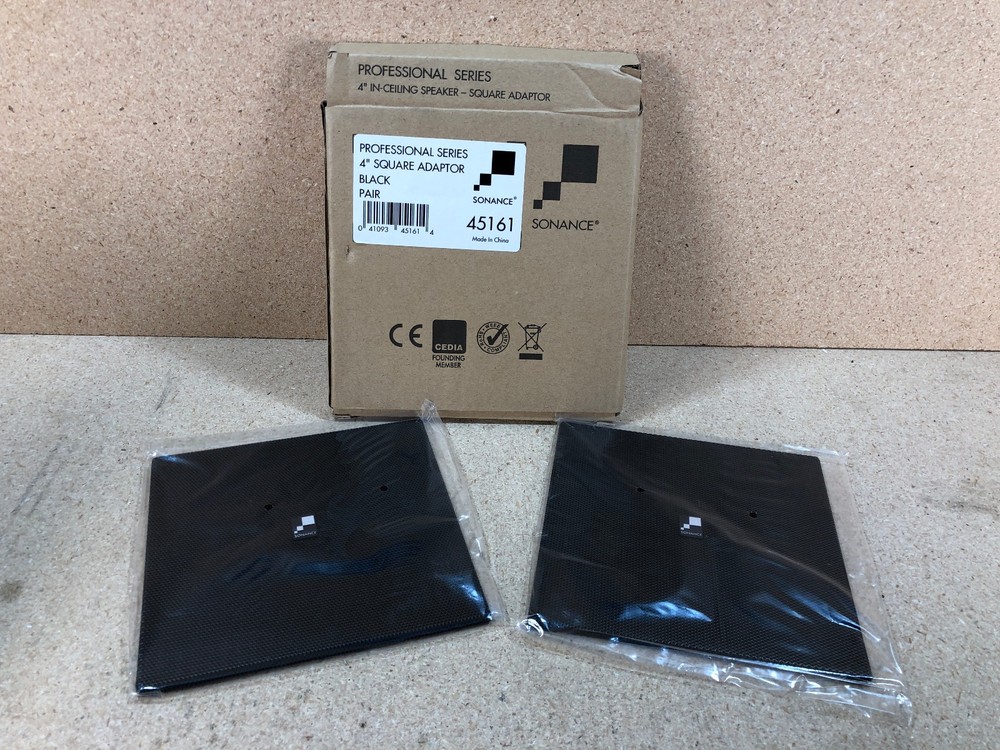 Sonance 45161 Square Adapter with Grille Pair Black