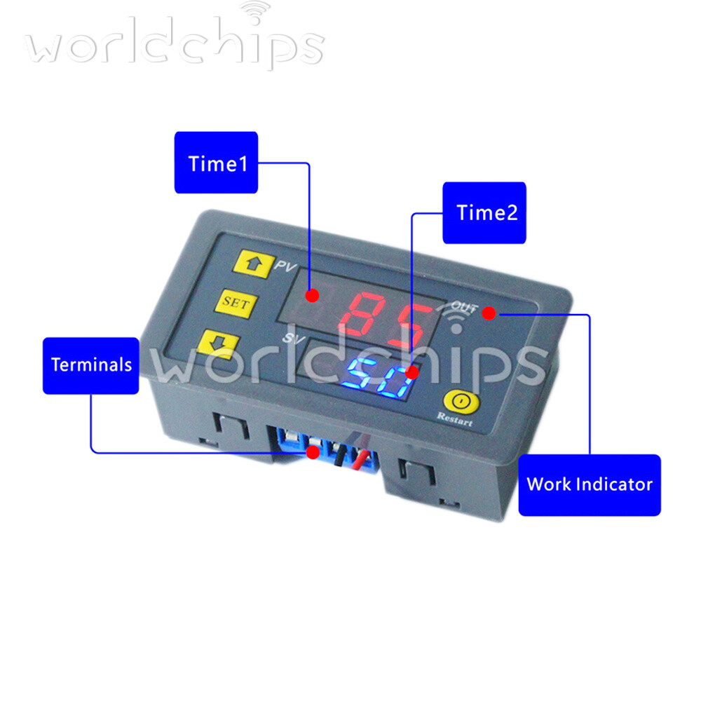 T3230 Digital Time Delay Relay Cycle Timer Control Switch AC110-220V DC12V 24V
