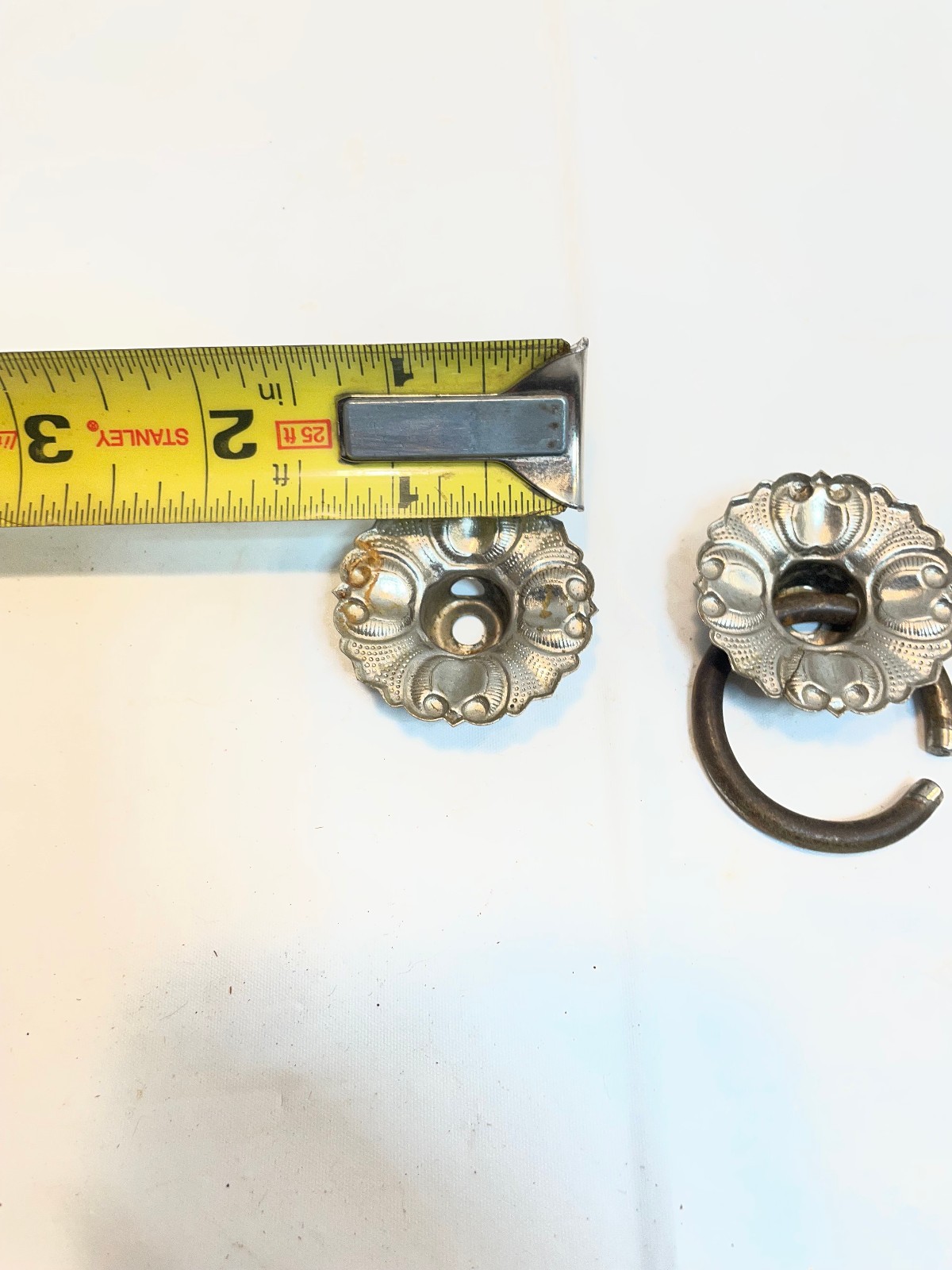 Antique Ornate Metal Victorian Antique Drawer Pulls Cabinet Handles - Lot of 3