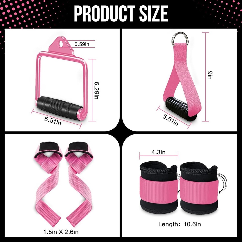 Cable Machine Attachment Set LAT Pulldown Attachments Weight Machine Accessories