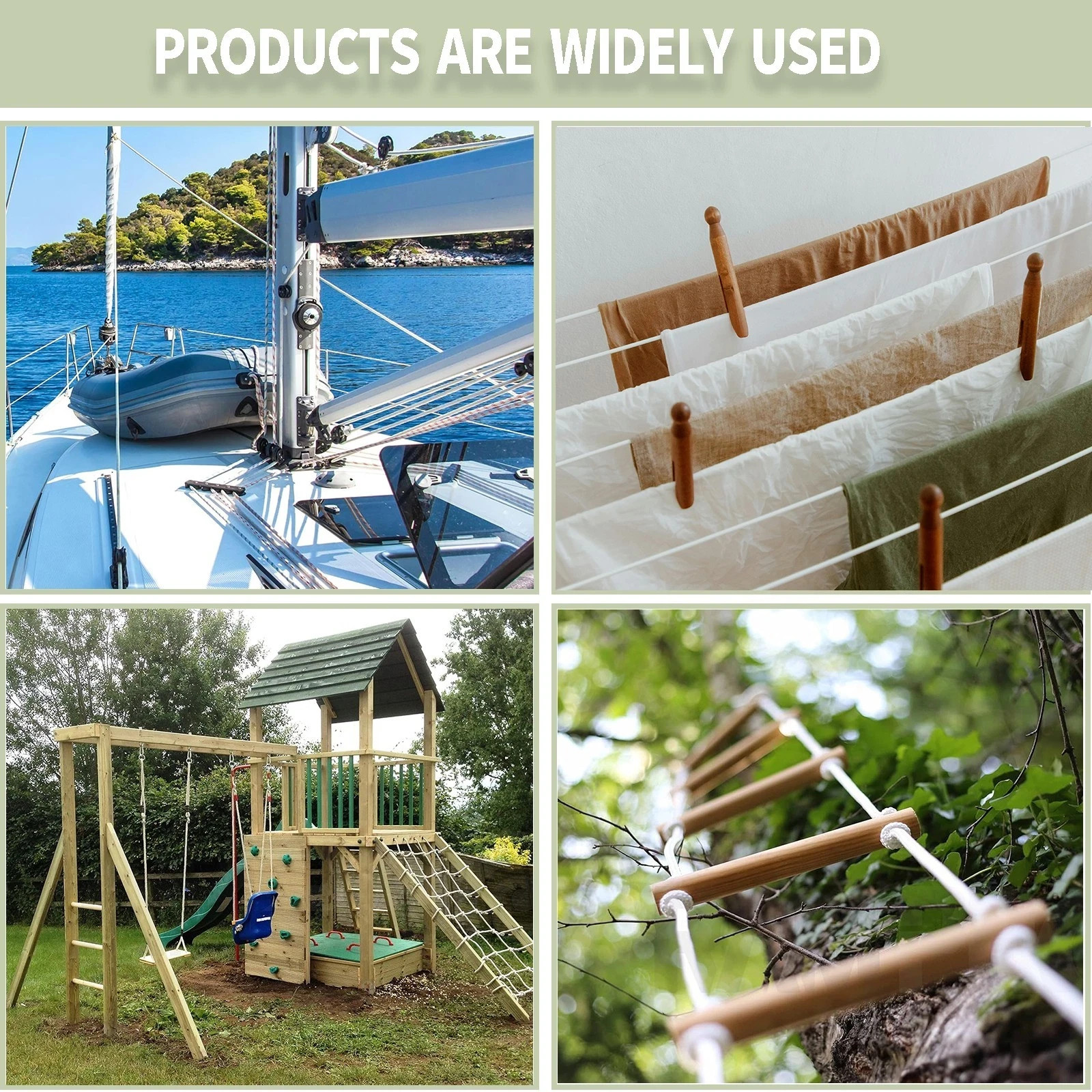 1/2 100ft White Solid Braid Nylon Rope