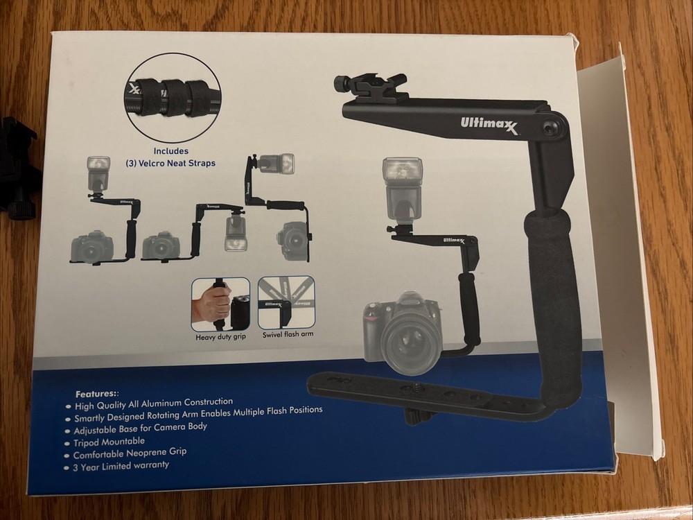 Ultimate Professional 180 Degree Rotating Flash/Video Light Bracket for Camera