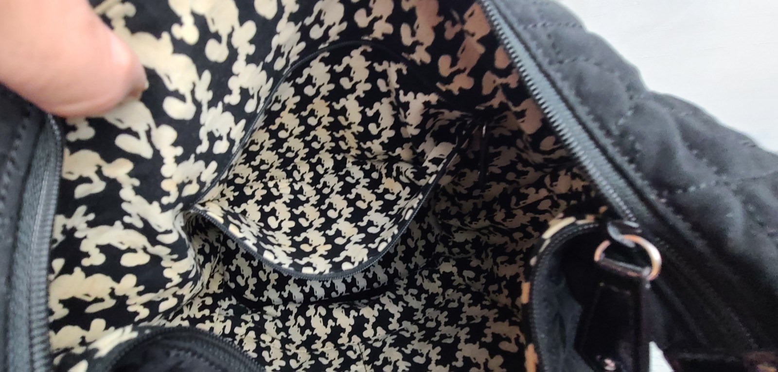 Vera Bradley Disneys Mickey Mouse Black Quilted Bucket Bag/Tote, Retired