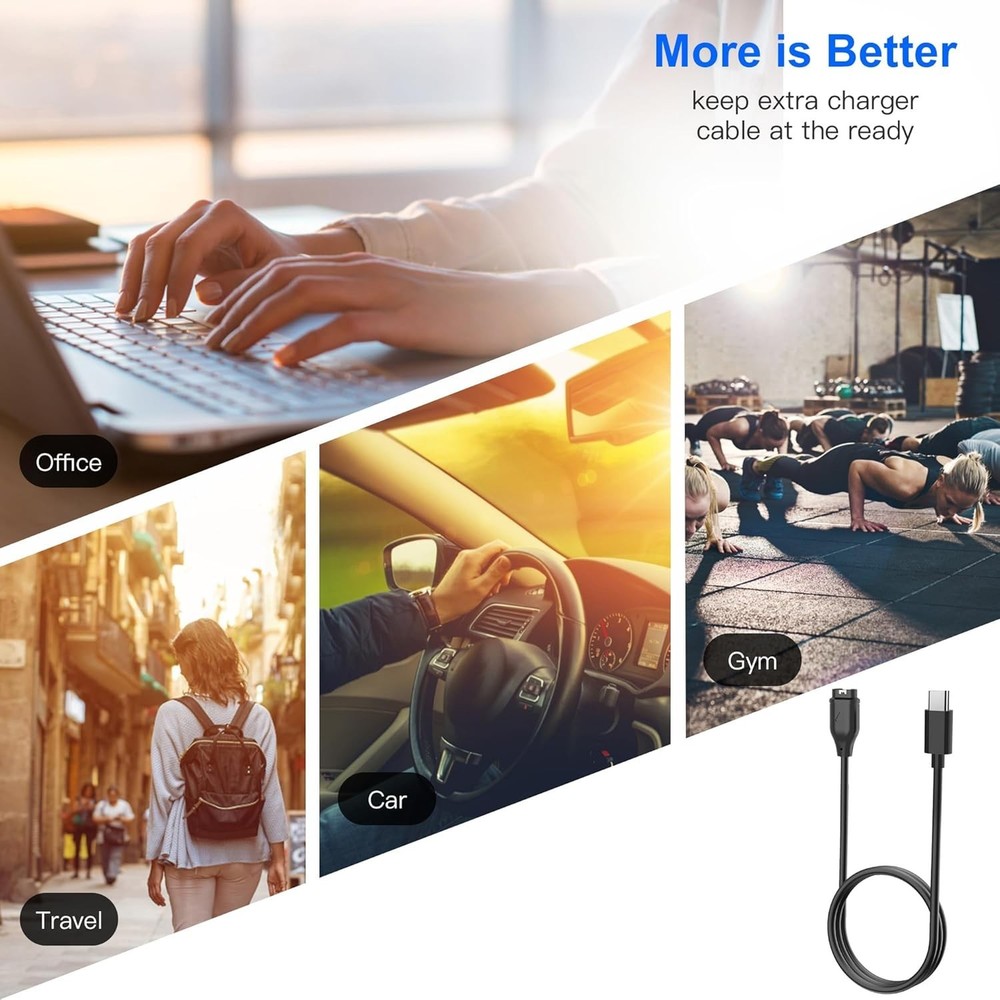3.3 Ft USB-C Charging Cable for Garmin Devices - Versatile & Durable Design