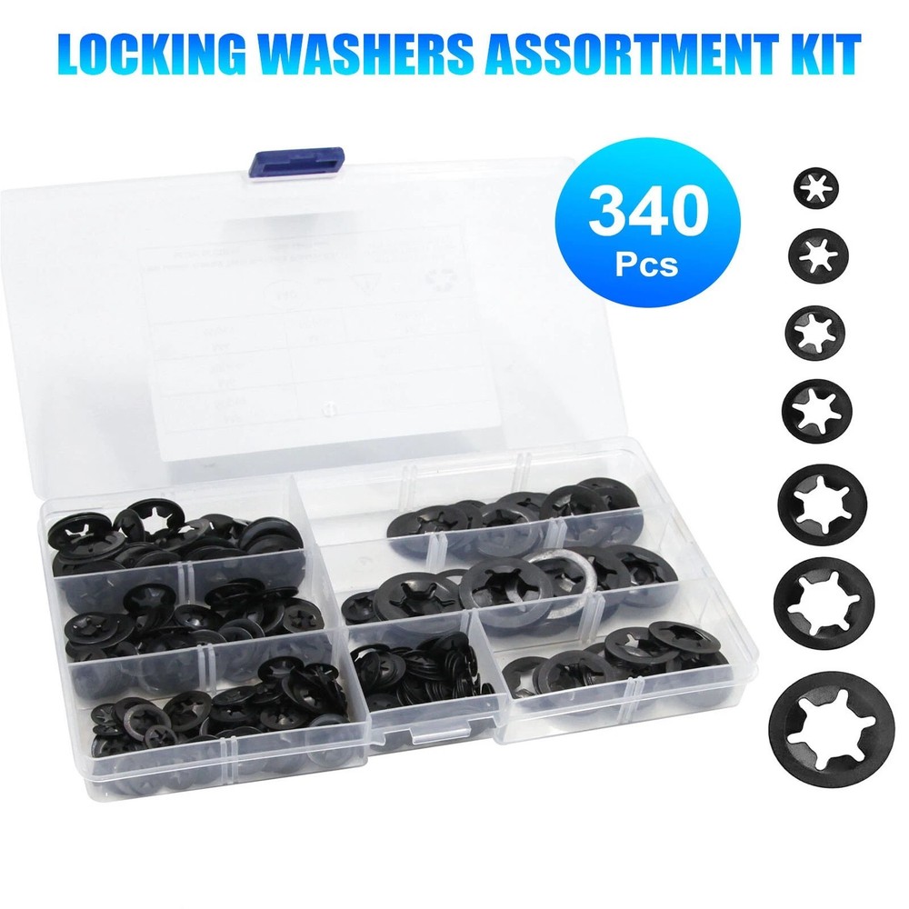 New Internal Tooth Star Lock Spring Quick Washer Push On Speed Nut Assortment