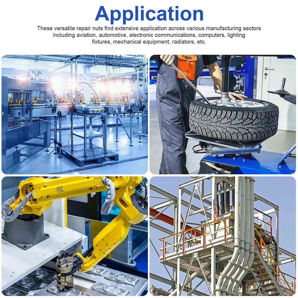 50x Metric Thread Inserts M3-M16 Stainless Steel Self-Tapping For Workshop Use