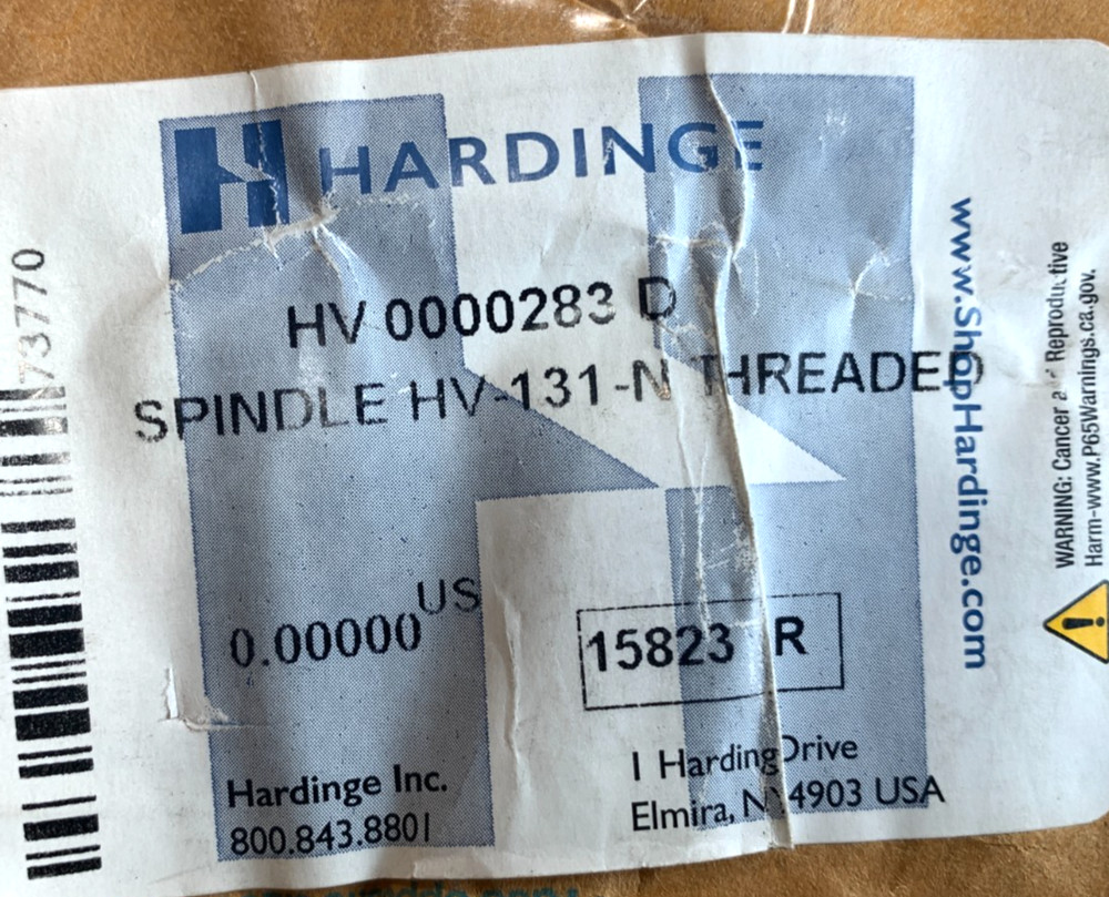 HARDINGE NEW THREADED SPINDLE FOR 5C COLLET INDEXER - HV-4N