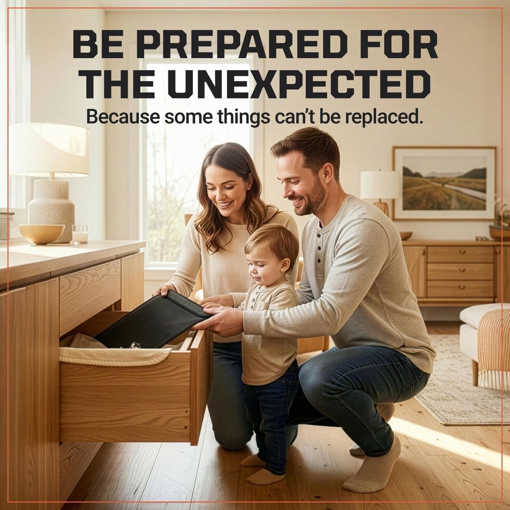 FIRESHIELD PRO Upgraded 2000°F Fireproof Small, Medium, Large, Matte Black