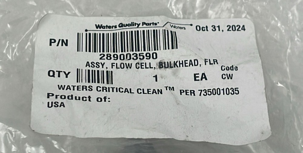 Waters ACQUITY 289003590 Flow Cell Assembly Bulkhead Fluorescence Detector