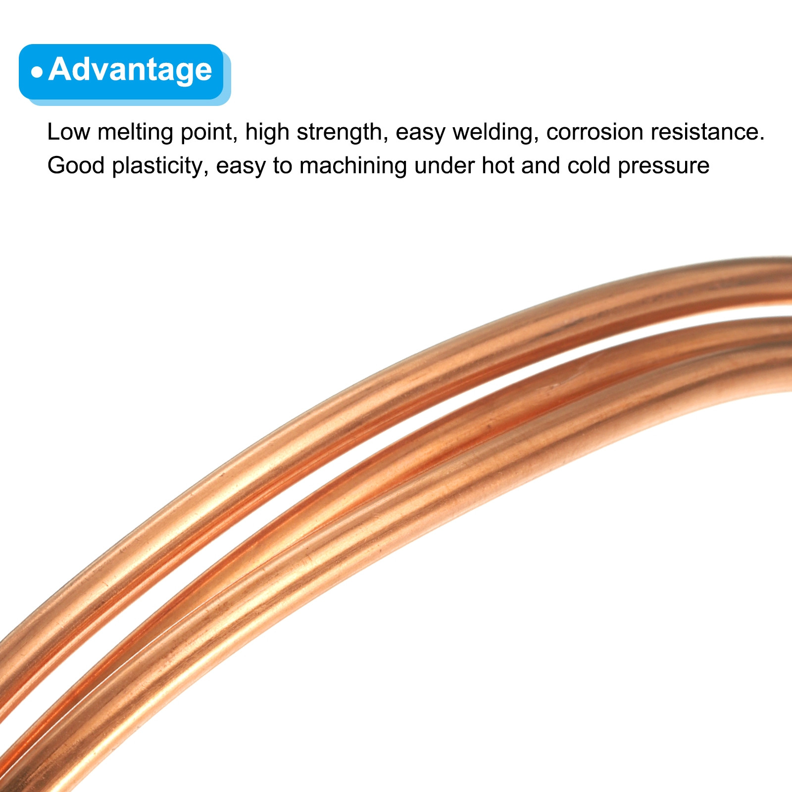 Copper Tube 1/8" OD x 3Ft 1/64" T Refrigeration Flexible Pipe Seamless Hollow