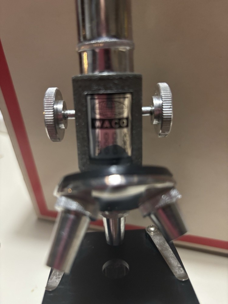 Vintage Waco Microscope W/ All Untensils