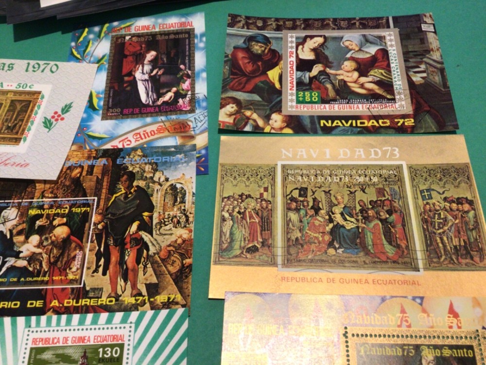 Navidad on stamps 7 stamp sheets A20257