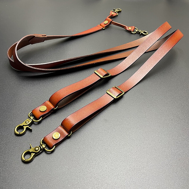 Adjustable Soft Leather Suspenders X Back Belt Hook or Clip Replaceable