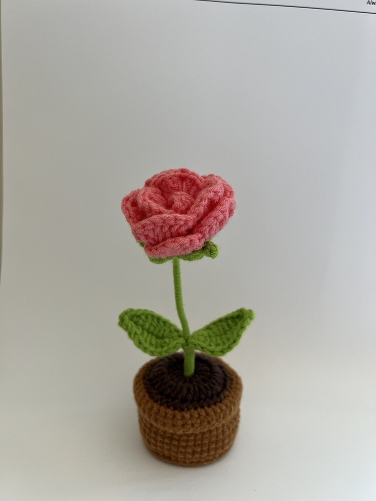 Fluffy Crochet Flowers Small Pots