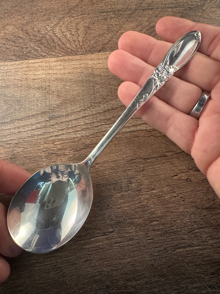 Community White Orchid Silverplated Soup Spoon
