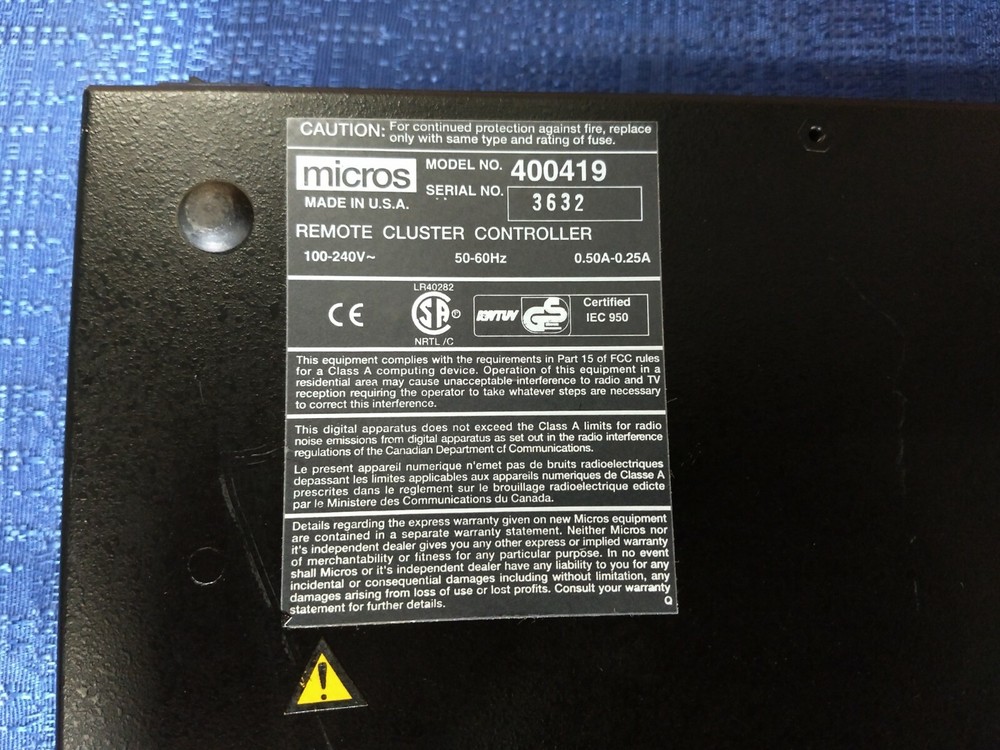 Micros Systems Inc. Remote Cluster Controller 400419