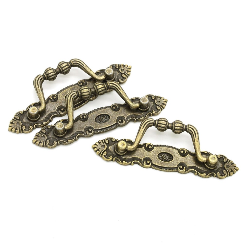 6 Pieces Bronze Pull Handle Drawer Pulls Vintage Decorative Handles, Cabinet ...