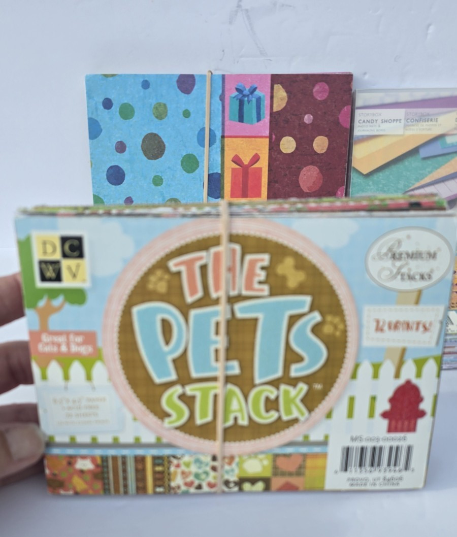Paper Stack Sets- Pets School Flowers Pattern Solid Color New Open See Photos