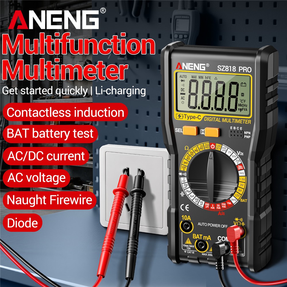 Digital Display Multimeter Voltmeter AC DC Volt Ohmmeter Tester Meter Auto Range