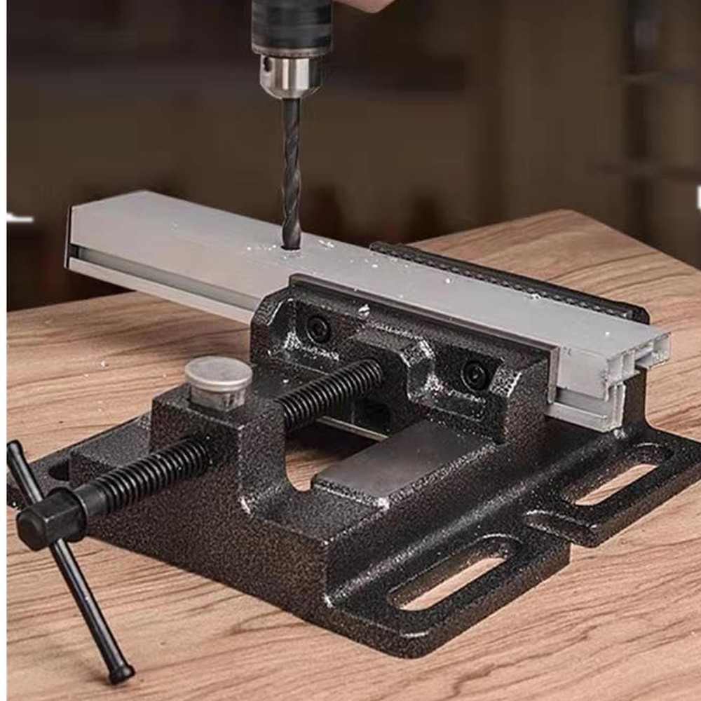 Bench Vise, Drill Press Vise 4 inch Heavy Duty, Quick Release Drill Press Vis...
