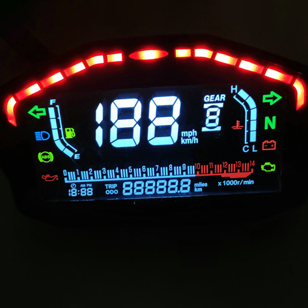 1Pc Digital Motorcycle Dash Panel LCD Dashboard DC 8-12V Motorcycle Odometer