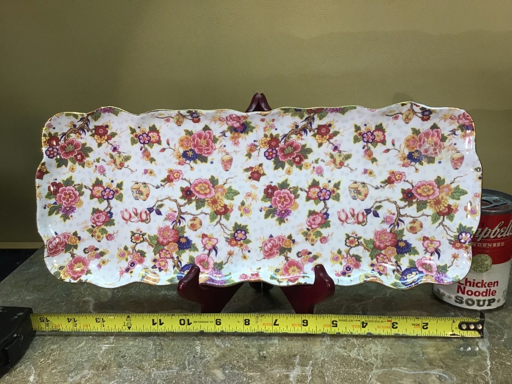 Formalities By Baum Bros. sandwich tray/platter mixed floral pattern