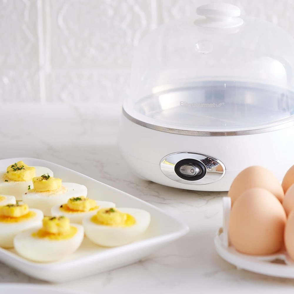 Easy Egg Cooker Electric 7-Egg Capacity, Soft, Medium, Hard-Boiled Egg Cooker w