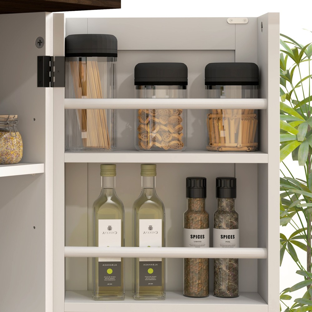 64" Kitchen Pantry Storage Cabinet with Motion Sensor Light