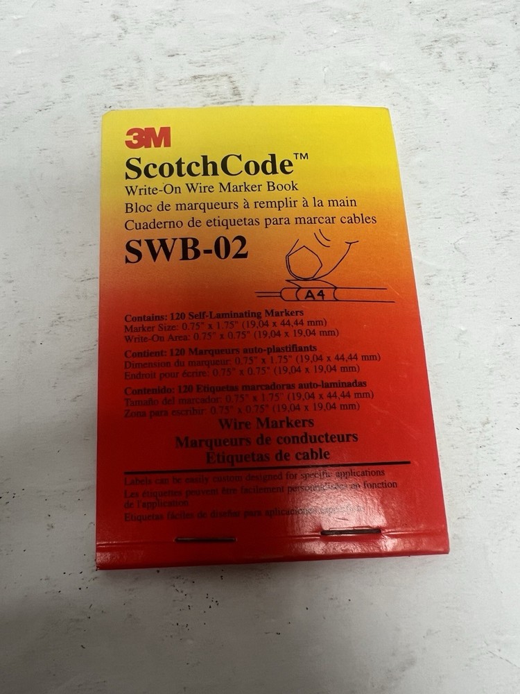3M ScotchCode Write-On Wire Marker Book SWB-02, 0.75 in x 1.75 in