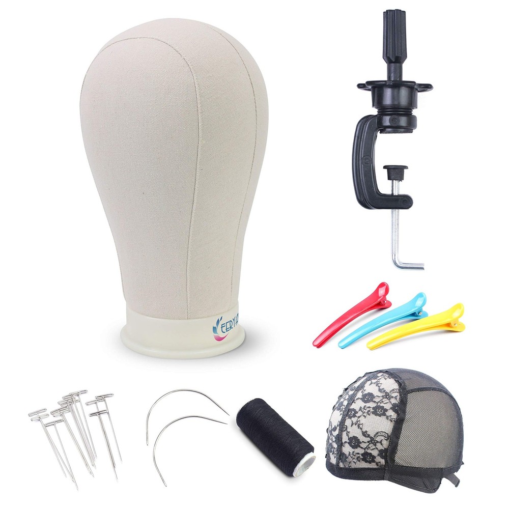 24 Inch Wig Head Stand Set Polyurethane Inside | Wig Making Display Styling