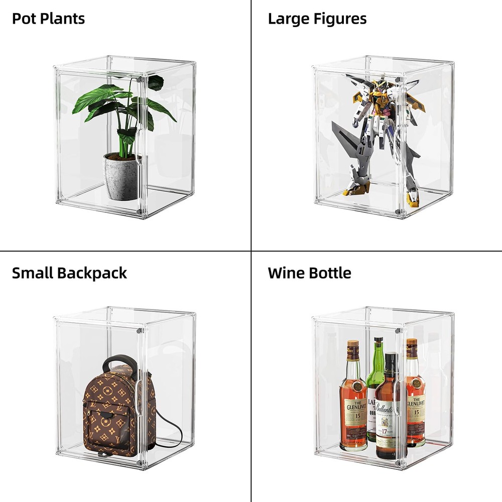 HOYOJA Clear Acrylic Display Case, Large Stackable 1 Pack, X Large-Clear