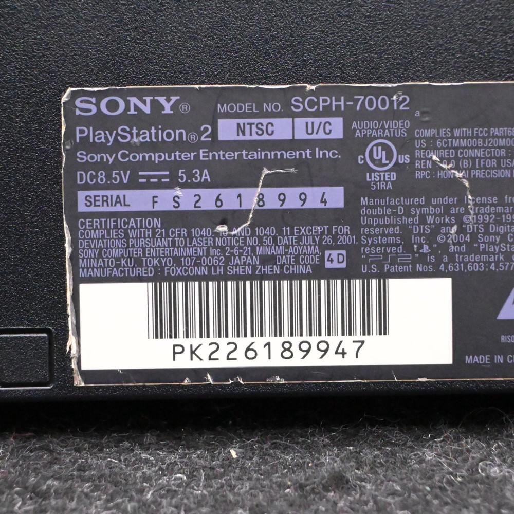 Sony PlayStation 2 Slim SCPH-70012 Console w/ Controller & Cords - Tested