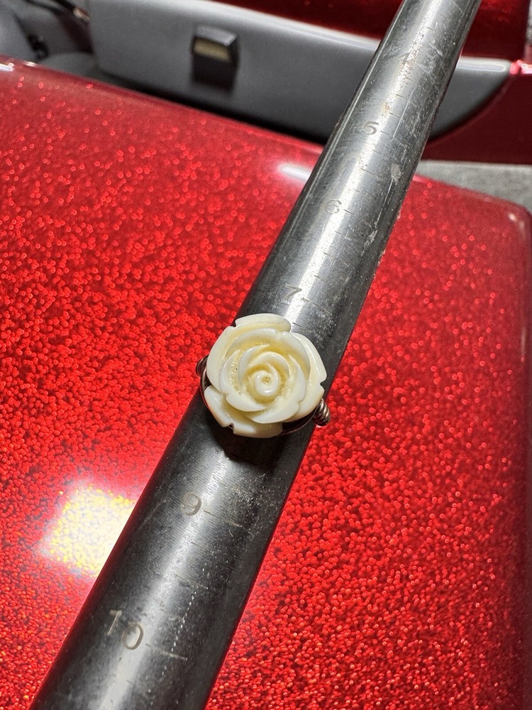 White Rose copper Ring Handmade Item #1003