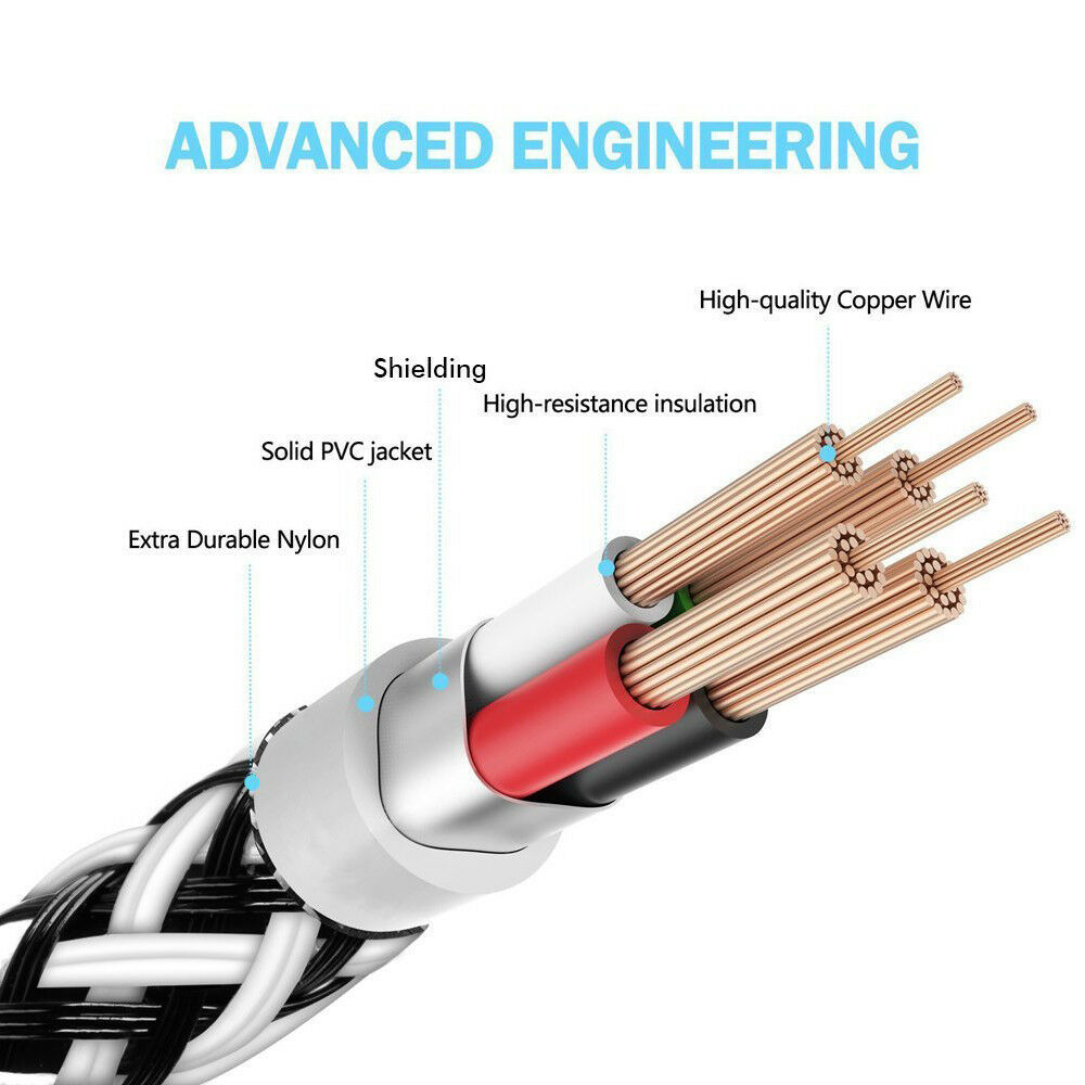 3/6/10Ft Micro USB Fast Charger Data Sync Cable Cord For Samsung HTC Android LG